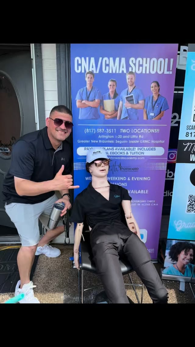 Irby has been bringing smiles to our community since 2018! Come see him in person and he will make you smile too!! Enroll for classes online! WIOA funding approved!!https://faithforwardacademy.com #manequinshenanigans #communitymatters #healthcaretraining #CMA #phlebotomy