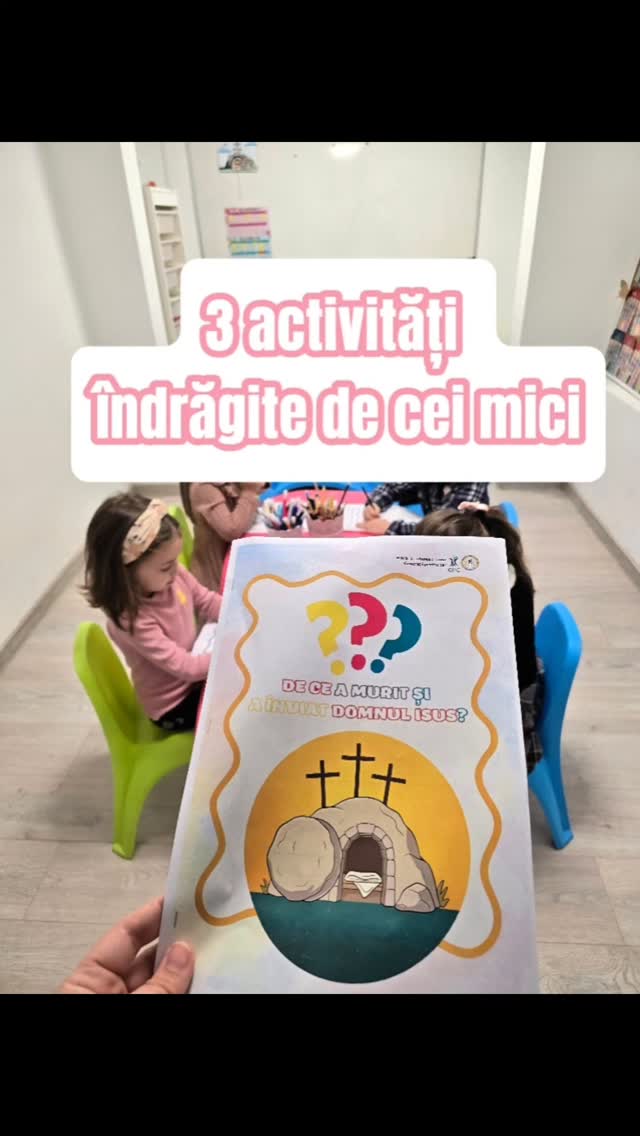 Cu ce activități să îi surprinzi pe cei mici?
Iată 3 activități mult îndrăgite:
🫶🏻 Versetul înregistrat pe butoane: nu se mai satură să asculte și reasculte versetul, să aranjeze în ordine imaginile, să le amestece și apoi să revină asupra lor.
🫶🏻 Caiet de colorat, cu activități: un timp extraordinar de învățare, repetare, aplicare și contextualizare a învățăturii biblice.
🫶🏻 Plantare: pahar, pământ, semințe de iarbă.... cum sămânța a trebuit să moară, ca mai apoi să apară iarba, Isus a trebuit să moară, ca noi să avem viață. O încântare să lucreze cu pământul și semințele și apoi să observe cum totul prinde viață.
3 activități atât de simple, dar cu un impact semnificativ asupra vieții. Timp de calitate, conectare și contextualizare.
Tu ce activități ai făcut cu copiii despre moartea și învierea Domnului Isus? Scrie-ne în comentarii! Dacă vrei caietul de colorat cu activități, scrie ACTIVITATE și îți vom trimite link-ul către materialele noastre.
#education #generatiipentrucer #sundayschool #scoala
