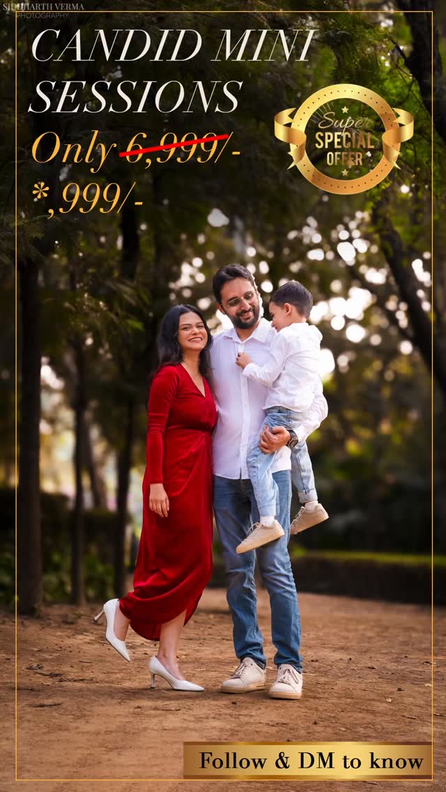 For the first time ever — we’re dropping a massive limited-time discount on our Outdoor Family Photography Session! 🎉👨👩👧👦
If you’ve been waiting for the ‘perfect day’… this is your sign.
Perfect golden light, candid smiles, zero awkward poses — just REAL moments that become forever memories.
📸 Only a few discounted slots available.
Follow & DM ‘FAMILY’ to unlock the offer before it’s gone.
.
.
#FamilyPhotoshoot #BabyPhotograph #reelstrending #delhigram #delhiphotography