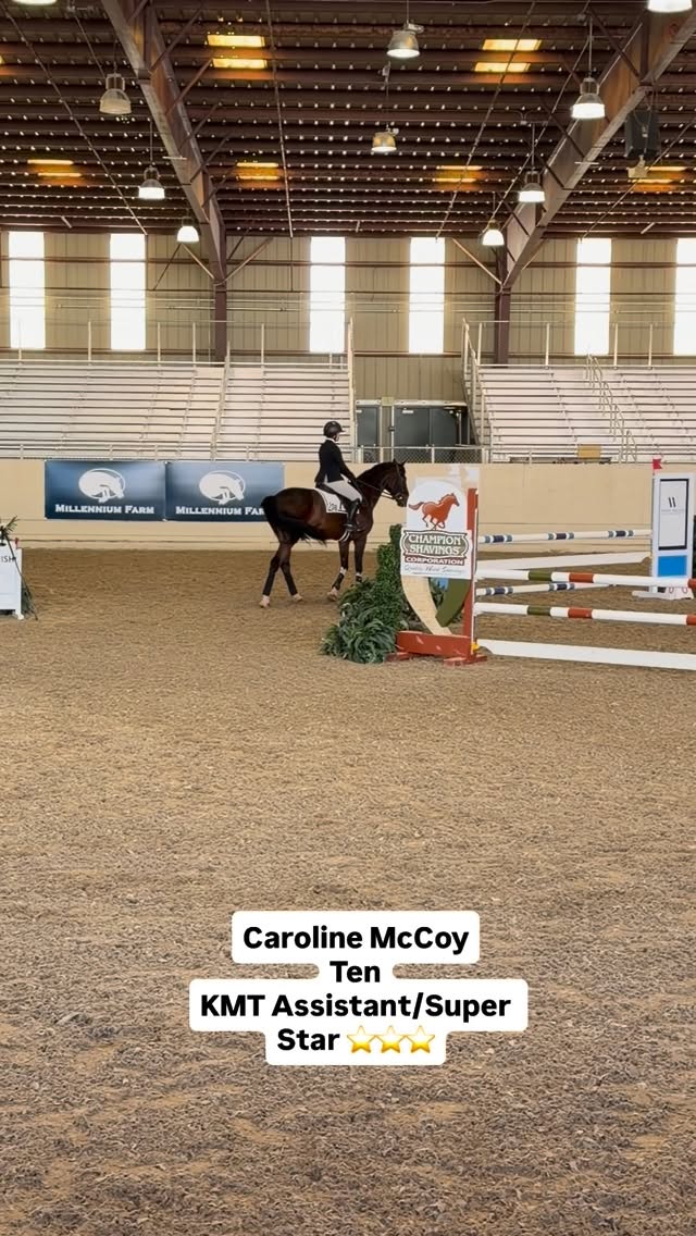 KMT Assistant Trainer riding her lovely horse, Ten. Super ride! This wonderful horse is available for an in barn lease. He does all the rings! Look for him in the derby later this week! #teamkmt #jumpingtothenextlevel #westpalmsevents
