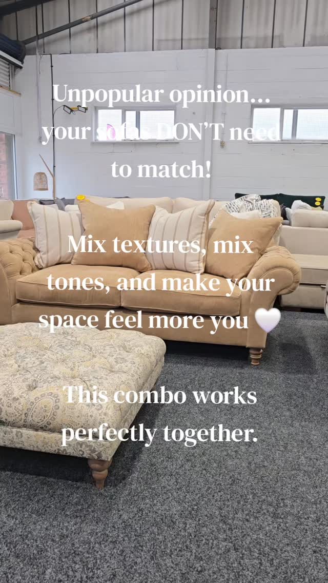 I say this all the time… your sofas do NOT have to match 👀
If you saw my home, you’d probably think I was mad 😅 but mixing things up is what gives your space real character 🤍
Different fabrics, different tones… and it still comes together beautifully ✨
This set is the perfect example 😍
Available in-store now – and there’s only ONE available… once it’s gone, it’s gone!
Be quick 👀
#oursofahouse #furnitureoutlet #sofas #wirral #birkenhead