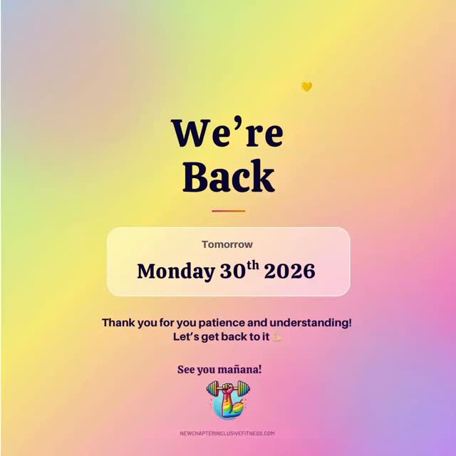 Guess who’s back? Back again.. New Chapter! Come join one of our workouts this week.. starting with Strength training!
#inclusivefitness #functionalfitness #workout #back