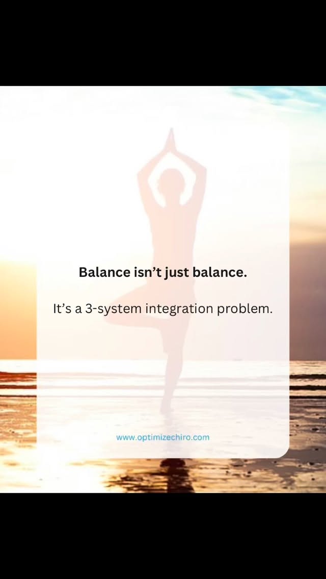 Balance isn’t just “good or bad” — it’s a measurable, adaptable system.
Using a force plate with the mCTSIB (Modified Clinical Test of Sensory Interaction in Balance) allows us to break balance down into its key components:
👁️ Vision�🦶 Somatosensory (proprioception)�🧠 Vestibular
Why does this matter?
Because balance is a sensorimotor integration problem — your brain is constantly reweighting these systems depending on the environment.
As shown in the work of Peterka (2002), upright posture is controlled by a feedback system that integrates visual, vestibular and somatosensory inputs to generate corrective movement. When one input becomes unreliable (e.g. eyes closed or unstable surface), the brain must reweight toward the remaining systems to stay upright.
👉 This is exactly what the mCTSIB tests.
But here’s where it gets more interesting…
By adding head position changes, we can further identify neck proprioceptive differences — something highlighted in work by Frederick Carrick.
Why you SHOULD be testing balance:
⚠️ Falls risk�→ Impaired sensory integration = higher instability and fall risk
🧠 Concussion assessment�→ Balance deficits are a key component of post-concussion dysfunction
🏃♂️ Athletic performance�→ Efficient sensory reweighting = better movement control
🧬 Neurological conditions�→ Early detection of sensory integration deficits
Why a force plate matters:
✔️ Objective (not guesswork)�✔️ Quantifies sway patterns�✔️ Detects subtle deficits�✔️ Tracks progress over time
Because if you’re not measuring it… you’re guessing.
#concussion #balance #falls #sportschiropractic #neurorehab