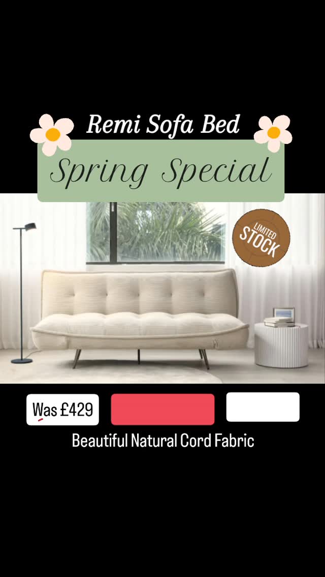 Needing a sofa bed for visitors? Bank Holiday Special, heavily reduced. Limited stocks remaining.
#scarboroughbedwarehouse #sofabed #scarboroughuk #shoplocal