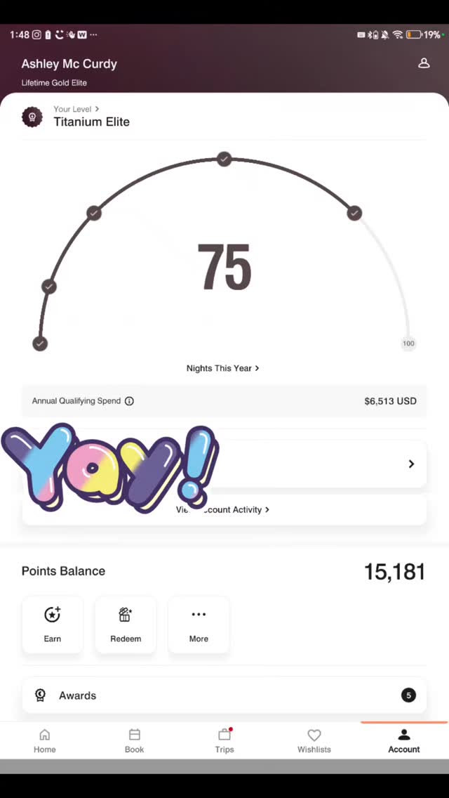 I just earned Titanium Elite status with Marriott Bonvoy for 2027! 🥳
I'm really excited about this, especially because my nightly average has dropped significantly from $106/night, when I hit Platinum Elite earlier this year, down to just $86/night.
After staying just 25 more nights I brought my average down $20/night, and don't worry, you're going to keep seeing that number drop because I love a challenge 😏📉
The reason my nightly average is higher this year is because back in January I was too tired to switch hotels and ended up just staying put and paying way too much. When the hotel rates got crazy high, I just stayed put and paid for it, literally.
But here's the thing about living in hotels full-time, a bad month doesn't have to become a bad year. You can course correct fast when you know how to book the good deals and understand price matching.
I'm currently at 75 nights in 2026 with $6,513 annual spend. My goal this year is to finally hit Ambassador Elite which requires $23K spend for the year and 'm still over $16K away from hitting that target. I also just negotiated a really good yearly rate at my current hotel which is great for my nightly average but means I'll need to find creative ways to spend more at my hotel by hitting the restaurant and maybe even ordering room service more often. I guess that's a good problem to have 😅🍽️
I quickly threw this reel together to show the exact breakdown of how I hit Titanium Elite for 2027 because I love transparency.
How is your road to 2027 elite status with Marriott Bonvoy going? Let me know in the comments 👇
#marriottbonvoy #fulltimetravel #budgetluxury