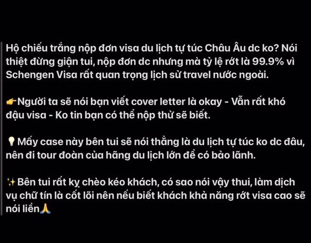 Tỷ lệ đậu Schengen Visa cho hộ chiếu trắng🤔