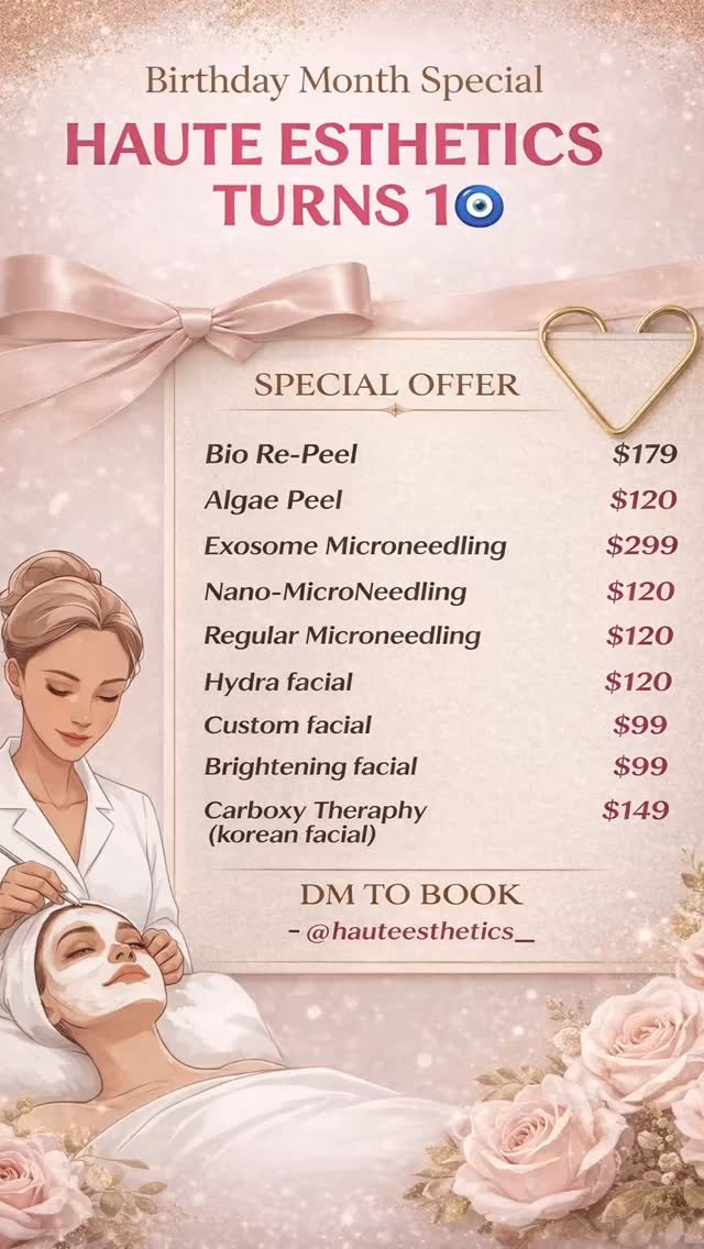 We’re turning ONE! 🎉✨
Celebrate with us at Haute Esthetics 💖
Special anniversary offers all week — don’t miss out!
📲 WhatsApp: 672-755-1102
📸 DM: @hauteesthetics_
#HauteEsthetics #1YearAnniversary #SpecialOffer #GlowSeason #BookNow