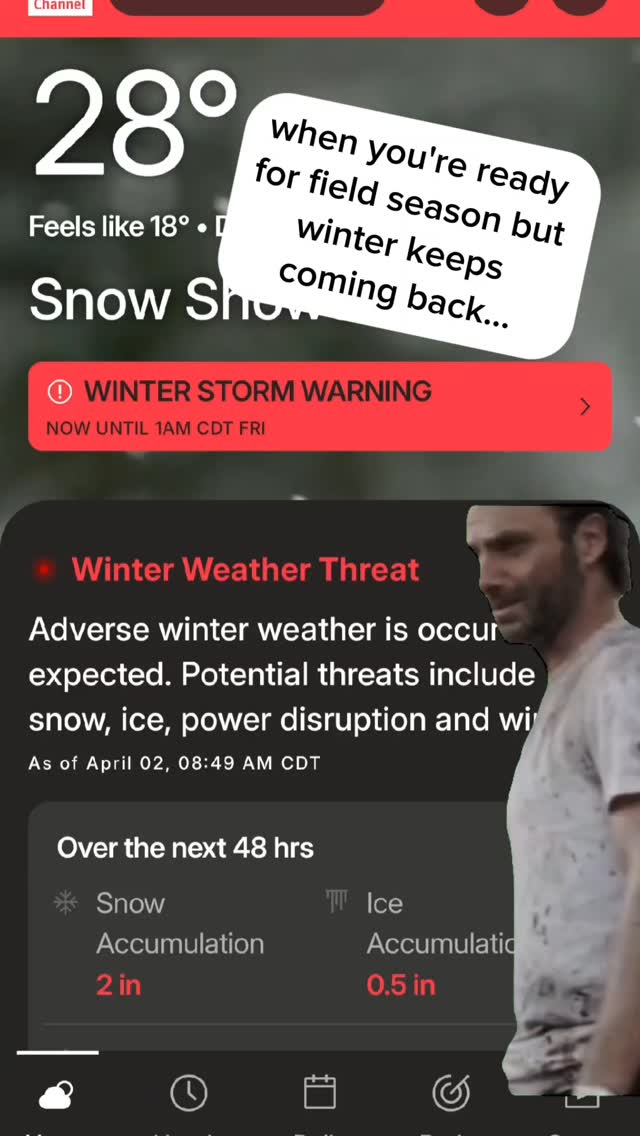 It wouldn't be spring in the UP without an April ice storm.... we are feeling cooped up and getting antsy for field season!
Stay safe everyone!
#winterstormwarning #winter #conservation #icestorm #meme