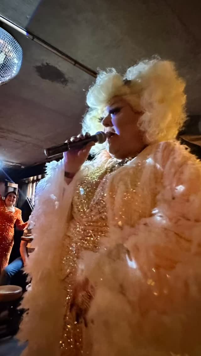 Basement atmosphere and afternoon glamour in SE1. Can you see Diane operating the follow spot! Love you Diane you’re the best. Xxx