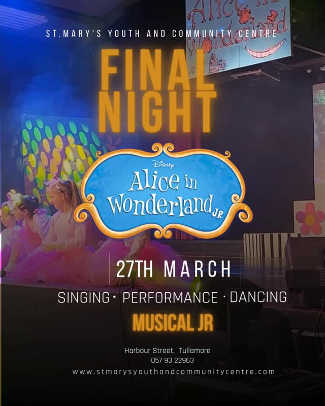 This week gave us more than just a show — it gave us laughter, friendships, unforgettable moments, and memories that will stay in our hearts for a long time. 💫
To our incredible cast: thank you for your passion, your energy, and the magic you brought to the stage every single night. You didn’t just perform — you shined. 🌟
We are so proud of every one of you. Once a Wonderland star, always a Wonderland star. ❤️
#stmarysyouthcentretullamore #tullamore #AliceInWonderlandJR #musical #kidsonstage