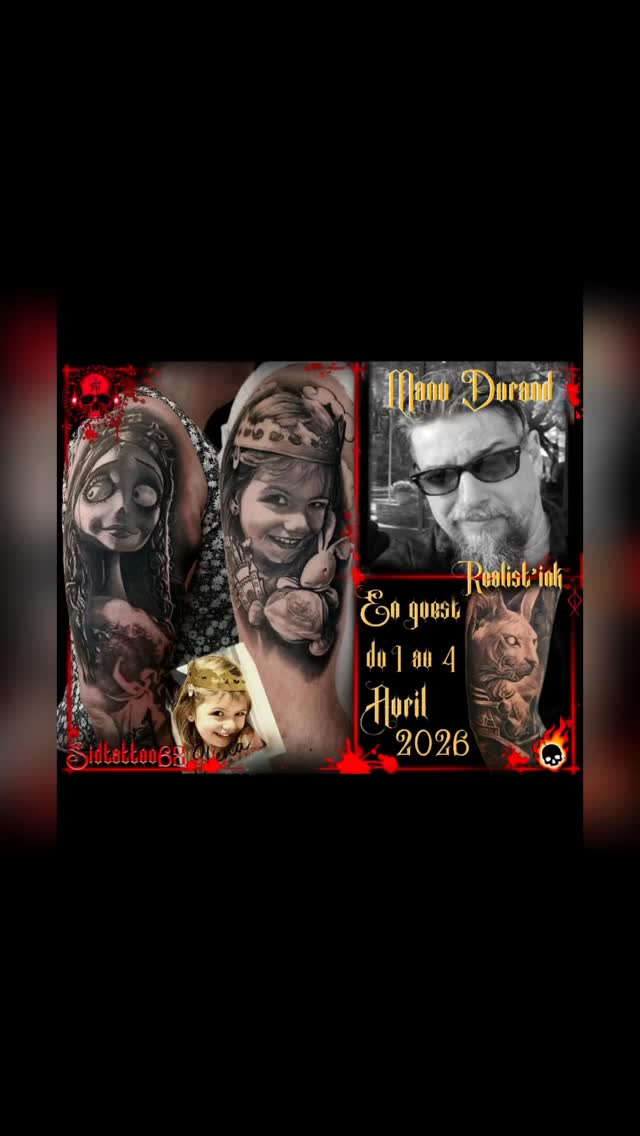 Manu Durand đ„âïžRealistâink tattoo en guest chez sidtattoo68