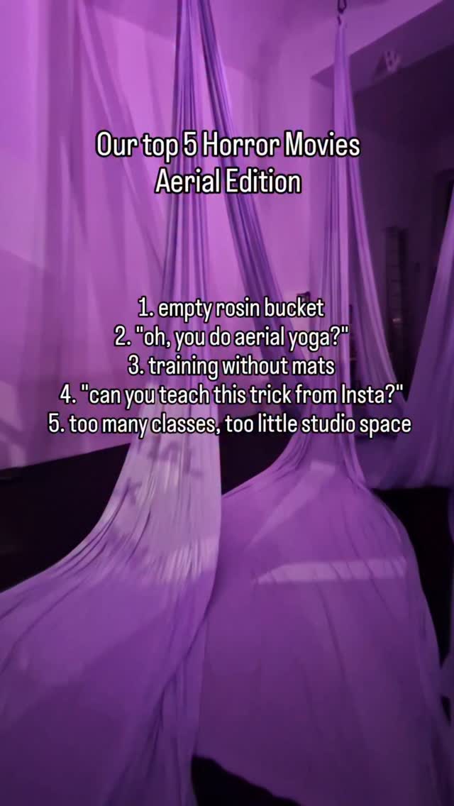 aerial yoga hits different.
Any additions? What have we missed? 🫠