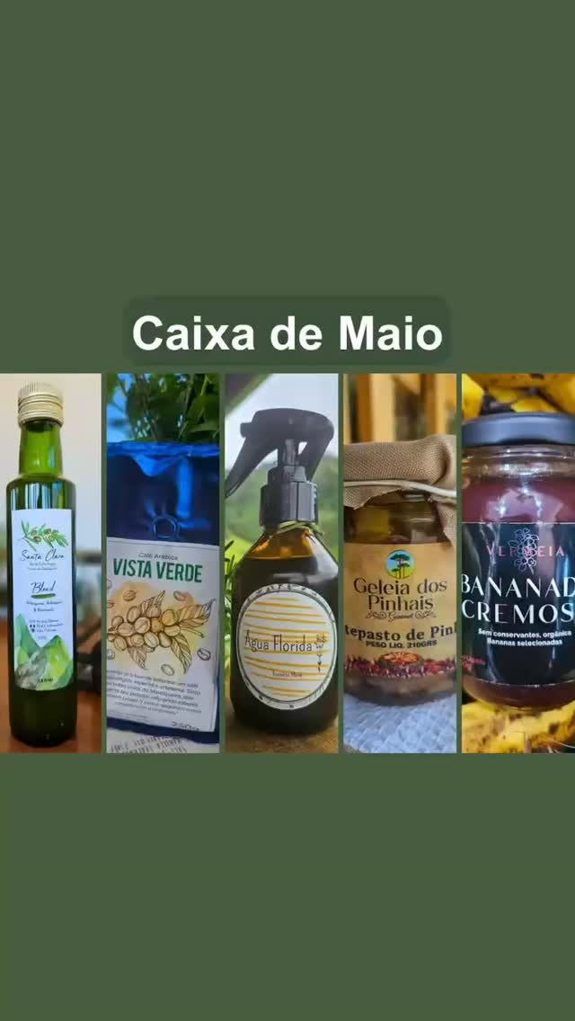 A seleção de maio, mês das mães, está incrível! Tem um azeite não filtrado, produzido em pequena escala, do Marco e da Tainã, do @olivaiassantaclara, de Cambuí MG; um pacote de café especial orgânico Vista Verde, da Simoni e do Diego, do @organicosvistaverde, de Paraisópolis MG; um antepasto de pinhão da Isabela, da @geleiadospinhais, de Santo Antônio do Pinhal SP; um pote de bananada cremosa, do Gleison, do @avermeia, de São Bento do Sapucaí SP; e um buquê curador de lavanda, da Vângela, da @aguaflorida_mg, aqui de Gonçalves MG. É para alegrar mães e qualquer um que valoriza os produtos artesanais da Mantiqueira! Veja no site (link na Bio) os planos - 6 e 12 meses - ou a compra de uma caixa avulsa. Entrega nos estados de MG e SP, onde o Sedex, despachado a partir de Gonçalves e São Paulo, não leve mais do que um dia. #mantiqueira #clubedeassinatura #pequenoprodutor #diadasmaes