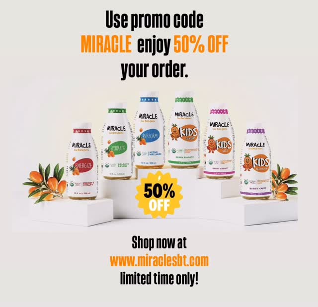 50% OFF magic is here ✨
Use code MIRACLE at checkout and treat yourself today 💫
Shop now 👉 link on bio www.miraclesbt.com
-
-
#trymiracle #seabuckthorn #salemiracle #seabuckthornjuice #miraclejuice