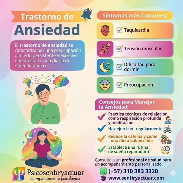 👋👋 Psicosentiryactuar brinda acompañamiento psicológico, agenda tu cita...
📲 (+57) 310 383 3320
🌐 www.sentiryactuar.com
#psicologiaclinica #sentir #actuar #saludmental #procesopsicológico