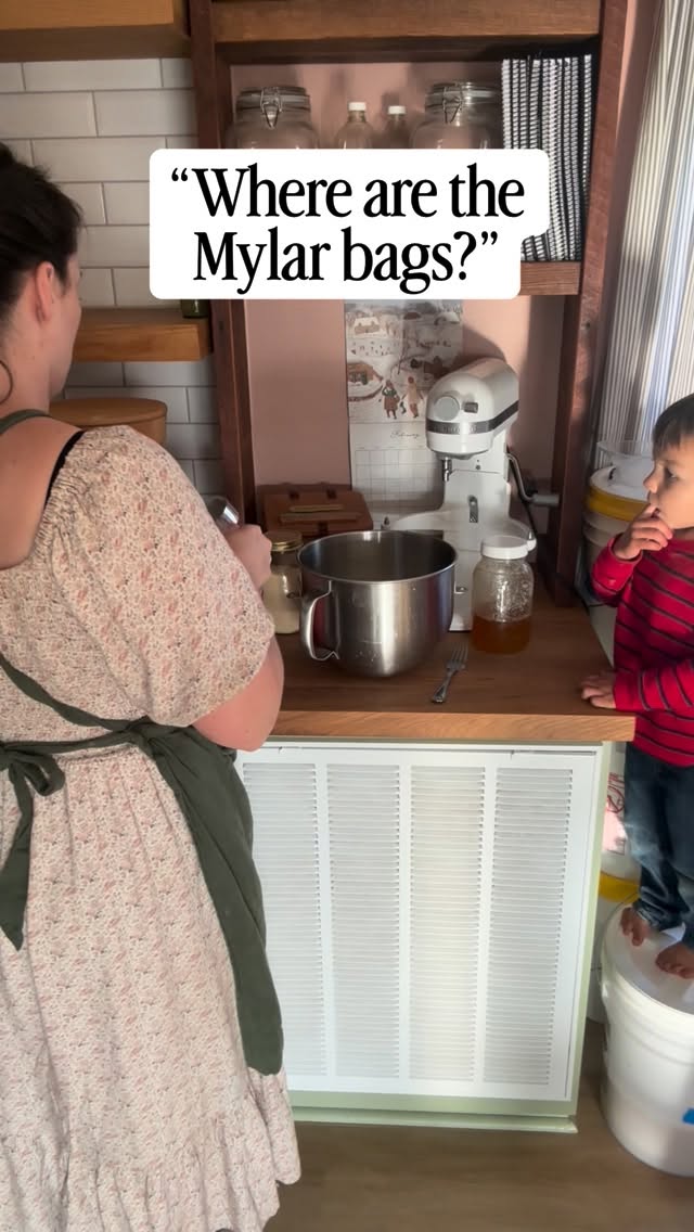 Iâm not anti Mylar bags people so before you think that please read đ
I actually do think they serve a purpose, and yes⊠we even have some tucked away, along with a few freeze dried items that are more of a âstore it and forget itâ setup.
But thatâs just not how we use the majority of our food
The reason buckets work so well for us is because we are actively using what we store.
Itâs not sitting untouched for 10+years, itâs part of our everyday cooking, which also means weâre able(usually đ) to catch any issues long before they would ever become a bigger problem.
Weâre also storing very basic, shelf stable ingredients, and with oxygen absorbers, gamma seal lids, and keeping everything in a temperature controlled space inside our home, the risk of moisture or pests getting in is pretty low.
This system just fits our life better, especially feeding a large family on one income and cooking from scratch daily.
If you want to know where we buy in bulk, comment BULK and Iâll send you the link, I can also share the buckets, lids, and absorbers we use!
And if you have questions, feel free to ask!
Thereâs more than one way to do this and
this is just whatâs worked well for our family đ
#bulk #food #homestead #fromscratch