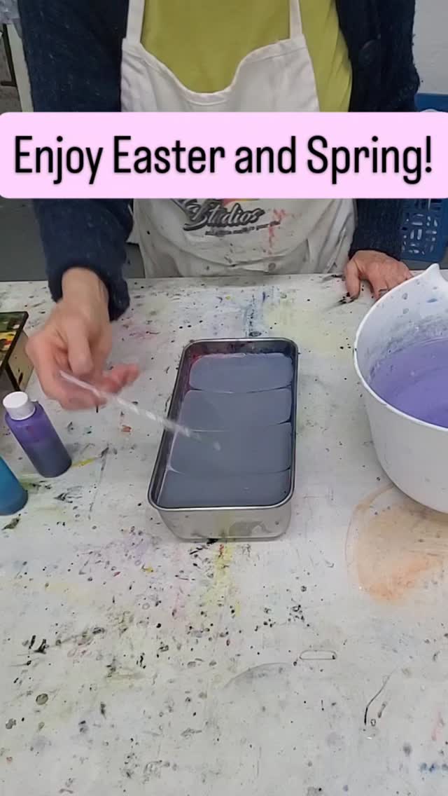 #easter #marblingeggs #floatingpaint #localstudio #majikstudios207