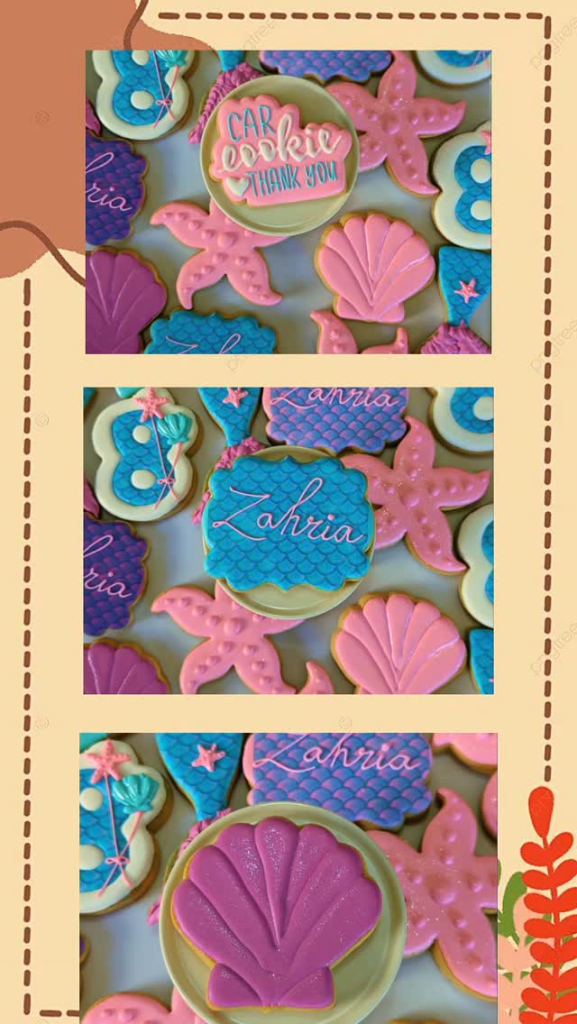 Celebrating a beautiful mermaid turning 8. Shimmering scales and stunning shells 🐚