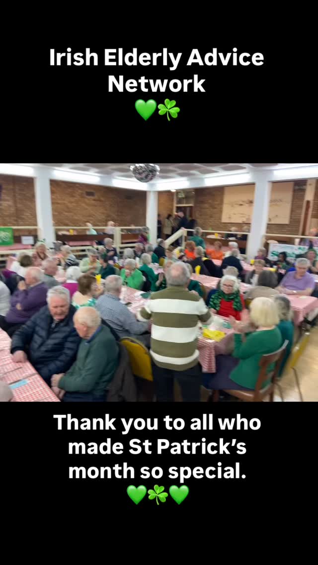 Thank you to all who made St Patrick’s celebrations so special.
Please visit www.irishelders.org.uk for more information about our events and activities.