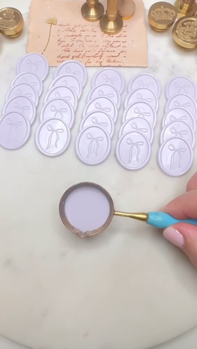 Isn't this bow just stunning? 🎀
Currently working on an order for the talented Urvi @the.fabled.brush. Our Lilac sealing wax is looking gorgeous with our Pretty Bow wax seal stickers!
Picture this on your wedding invites... let's create unforgettable memories! No mess, no fuss!
#WeddingInspo #WeddingWaxSealStickers #WaxSeals #LuxuryWeddings #UnforgetableMoments