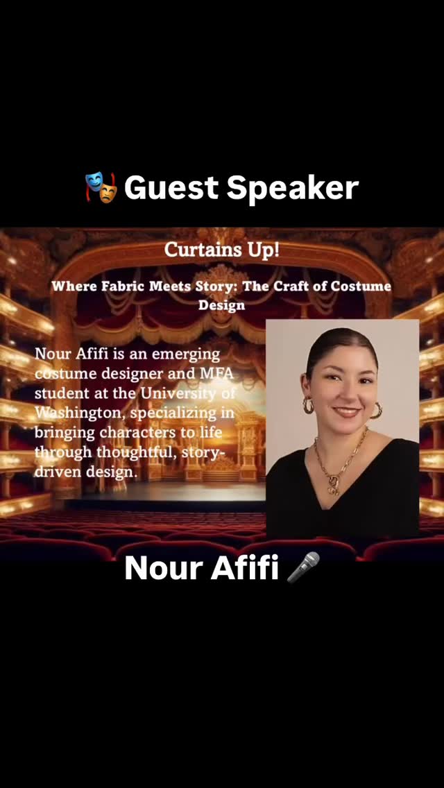 🎭✨ Guest Spotlight: Nour Afifi ✨🎭
From sketch to stage, costume design is where storytelling meets artistry, and this week, we’re diving deep with an incredible guest!
We’re excited to welcome Nour Afifi, an MFA Costume Design student at the University of Washington, to Curtains Up!
🧵 From researching historical influences to building visual identities for characters, costume design shapes how audiences experience theater in powerful, often unseen ways.
🎙️ In this episode, we explore:
What it really means to design for the stage
The journey of an MFA costume designer
How fabric, texture, and color tell a story before a single line is spoken
Advice for aspiring designers and theater creatives
🎧 Tune in now and step into the world behind the seams!
@nourafificd
#costumedesign
#Theatre
#costume
#uwdrama
#theatrestudents