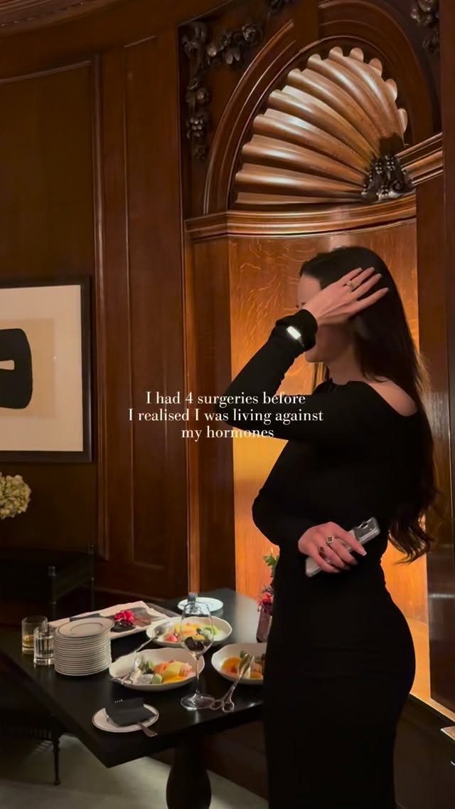 Signs I was living against my hormones
1. I drank coffee before breakfast to “wake up.”
Because I thought that’s what productive women do.
Caffeine on an empty stomach spikes cortisol → destabilizes blood sugar → anxiety + cravings by 11am.
2. ignored my 3pm crash and grabbed another coffee.
Temporary fix. Bigger crash later.
More caffeine = more cortisol = more wired-but-tired.
3. I trained hard even when I was exhausted.
Because I thought discipline fixes everything.
Stacking intense workouts on top of stress pushes cortisol higher and recovery lower.
4. I said, “I’ll rest later.”
Later never came.
Chronic stress keeps cortisol elevated, which can disrupt progesterone balance, well hello PMS.
5. I woke up at 3am overthinking my entire life.
And blamed anxiety instead of hormones.
Unstable blood sugar + stress hormones often drive those middle-of-the-night wake-ups.
6. I answered emails in bed.
Because I had “one more thing to do.”
Screens + stimulation delay melatonin, which means lighter sleep and poorer recovery.
7. I thought bloating was just my body type.
Or just “being a woman.”
But digestion literally slows down in fight-or-flight. Stress impacts gut motility and estrogen clearance.
8. I skipped meals because I “wasn’t hungry.”
I thought that meant I didn’t need food.
Stress blunts hunger signals, it doesn’t mean your body doesn’t need fuel.
9. I took antibiotics for acne.
But never asked why my skin flared every single cycle.
Recurring breakouts often follow hormonal shifts not just “bad skin.”
10. I ignored my period pain.
Because “all women suffer,” right?
Severe pain is often a sign of inflammation or imbalance and not something to normalize.
11. I treated symptoms separately.
Skin here. Gut there. Mood somewhere else.
Instead of asking: what hormonal system is driving all of this?
You don’t have to wait 10 years like I did. Comment CALL and I will send you a link for a free call with me. Let me help you.