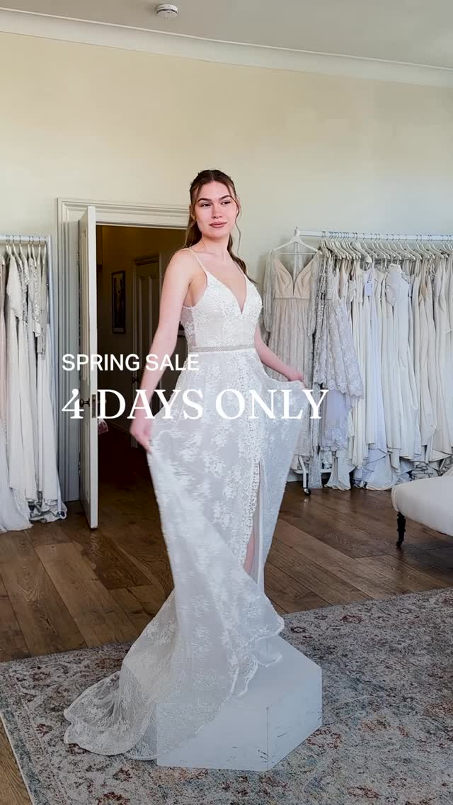 A designer bridal sale, but done differently. 4 days only. Book your slot, try dresses, and walk out with the one.
Save the date 23–26 APRIL. 💐
Our sale slot don’t offer personalised fittings, but our team will help you find your perfect dress. 🤩
