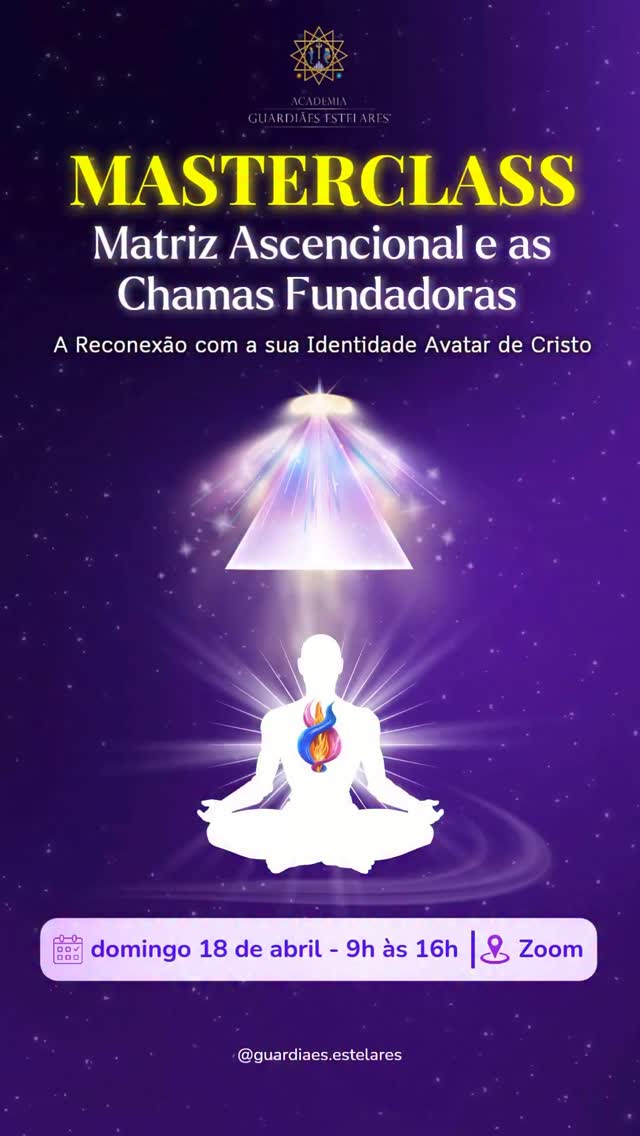Existe uma estrutura dentro de você que organiza toda a sua jornada…
E quando você começa a acessá-la conscientemente, tudo ganha mais clareza, direção e presença.
Na Masterclass Matriz Ascensional e as Chamas Fundadoras, você vai compreender, de forma profunda e prática, o que é a sua identidade Avatar de Cristo…
e como ativar isso no seu campo.
Você vai se aprofundar no trabalho com as Chamas Fundadoras (Chama Trina) — a base da sua identidade original —
e com a Pedra de Topo Piramidal, como ferramenta de reconexão com a sua Matriz Ascensional.
Além disso, você vai vivenciar a Cerimônia de Hidroprogramação das Águas…
uma tecnologia consciente de reprogramação e alinhamento com novos ciclos.
É um chamado para lembrar.
Para se alinhar.
E para começar a sustentar isso no seu dia a dia.
👉 Se você sente que é o momento de dar esse passo, o link está na bio ou comente “Matriz”