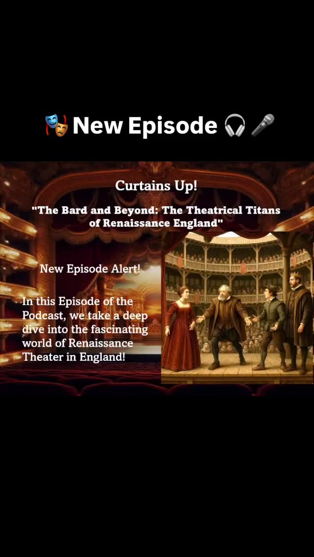 New Episode Alert!
This week, we dive into the captivating world of Renaissance Theater in England! 📜
From the iconic Globe Theatre to the rise of legendary playwrights like Shakespeare, discover how this era reshaped the stage and gave birth to some of the most influential works in history. 🎭
Tune in to explore the artistry, the innovation, and the social impact of this transformative period in theater!
#RenaissanceTheater
#Shakespeare
#TheaterHistory
#EnglishRenaissance
#TheaterLovers
