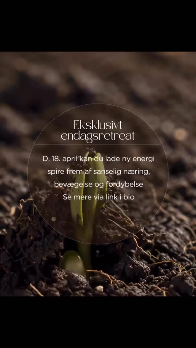 Der er noget i dig, der længes efter at sænke tempoet.
Efter ro. Efter næring. Efter at mærke dig selv igen.
Ligesom et frø, der spirer, når det får de rette betingelser,
kan ny energi vokse frem – stille, men stærkt.
Den 18. april inviterer vi dig til en dag, hvor du ikke skal andet end at tage imod.
Blid bevægelse, sanselig natur, nærende mad og fordybelse i både krop og sind.
En pause fra hverdagen.
En investering i din energi.
En dag dedikeret til dig.
Læs mere via link i bio.