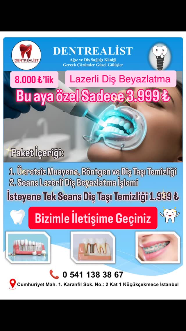 GERÇEK ÇÖZÜMLER 🦷 GÜZEL GÜLÜŞLER 😀 YASAL UYARI: * HER CERRAHİ VEYA GİRİŞİMSEL İŞLEMDE SONUÇLAR KİŞİDEN KİŞİYE DEĞİŞİKLİK GÖSTEREBİLİR. İŞLEM ÖNCESİNDE HEKİMİNİZDEN DETAYLI GÖRÜŞ ALMANIZ ÖNERİLİR. * SAYFA/PAYLAŞIM SADECE BİLGİLENDİRME AMAÇLIDIR, TANI VE TEDAVİ İÇİN MUTLAKA HEKİMİNİZE BAŞVURUNUZ. KULLANILAN FOTOĞRAF VEYA GÖRSEL TEMSİLİDİR.
#diş #küçükçekmecediş #diştaşı #dişbeyazlatma #implant