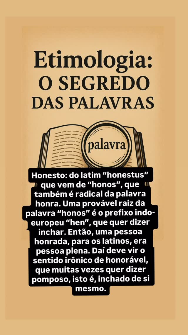 #etimologia #honesto #linguaportuguesa