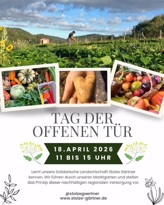 Herzliche Einladung zu unserem Aktionstag und Tag der Offenen Tür. Kommt und lernt uns kennen! #bioland #marktgarten #taunus #solawi