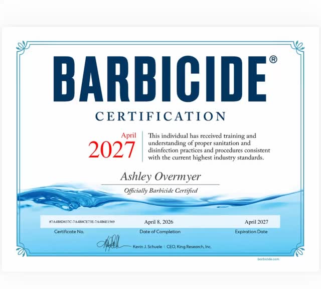 🏆Barbicide Certified because safety is my top priority