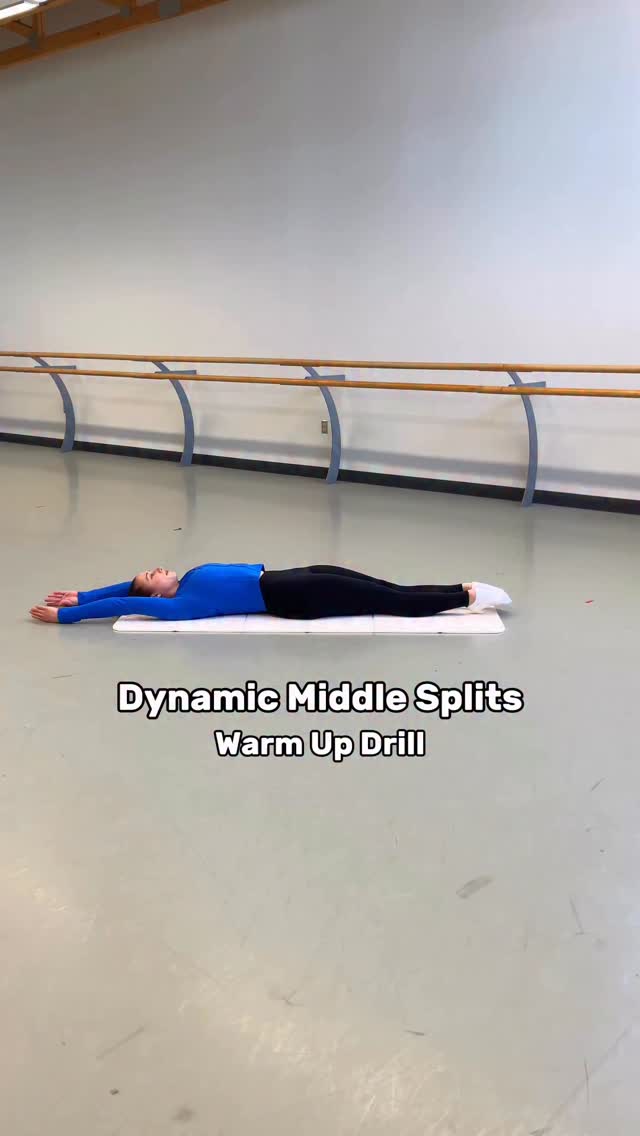 Dynamic flexibility for middle splits ✨
This is a more advanced example of dynamic flexibility training for middle splits. Dynamic flexibility is all about putting your range of motion into movement and teaching your body how to move through flexibility with control, not just sit passively in a stretch.
If your middle split is mostly flat on the floor, you may be ready to begin working on drills like this 💪
As you kick out into the middle split on your stomach, make sure you are fully turning out from the hips so that the knees are facing forward 🔄 That rotation is what helps the legs lift higher and creates a stronger, cleaner position.
✨ Static flexibility helps your body understand the position
✨ Dynamic flexibility puts that range of motion into movement
✨ Active flexibility builds the strength and control needed to hold the skill
All three matter if you want flexibility that is not only deep, but strong, controlled, and usable ✅