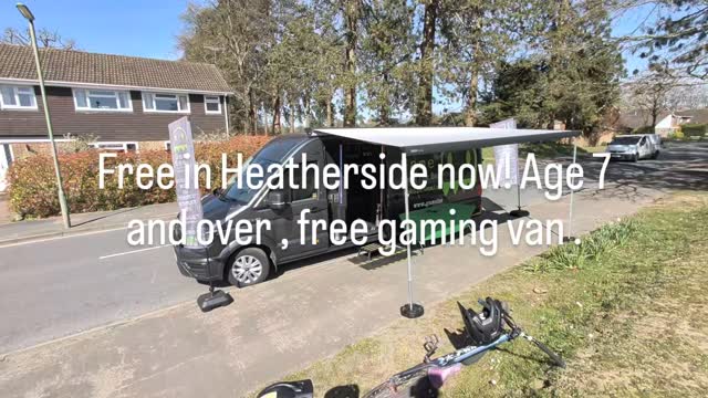Free in Heatherside now! Age 7 and over , free gaming van . Thinking about booking us for your kids party. Why don't you come down? Check us out. Have a chat. We've got some cracking deals to be had. We're parked up by the field , can't miss us . #heatherside