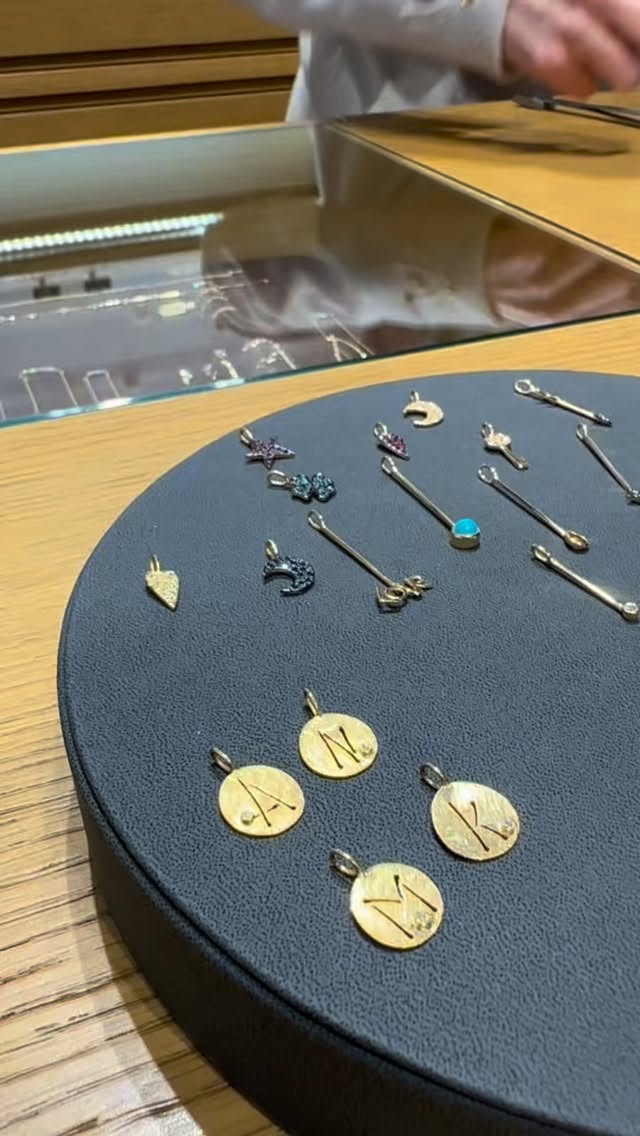 Mixing and matching charms. ✨ The perfect monogram combo in the making. #fotinipsarouli #fotinipsaroulijewellery #finejewelry #handmadejewelry #charm