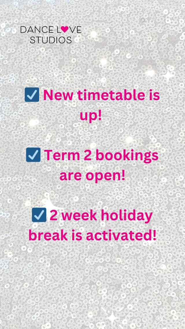 🤩 Term 2 timetable is up & classes are opened for bookings!
Highlights:
🩷 New studio location in Tweed Heads (moving from our Banora Point location)
🩷 Tuesday morning classes in Byron
🩷 New beginner-intermediate Broadway Jazz class in Byron
➡️ If you're an adult who wants to dance for the love of it (whilst learning a new routine each class AND getting quality technique training whilst having a whole lot of fun along the way), come & join us at @dancelovestudios 👯♀️💃🕺
🔗 Class bookings via the link in bio
🗓️ Term 2 kicks off on Monday, 20th April
Let's dance! 👯♀️🕺💃
#dancelovestudios #adultdancestudio #adultdanceclasses #adultdanceclassesinbyronbay #adultdanceclassesintweedheads