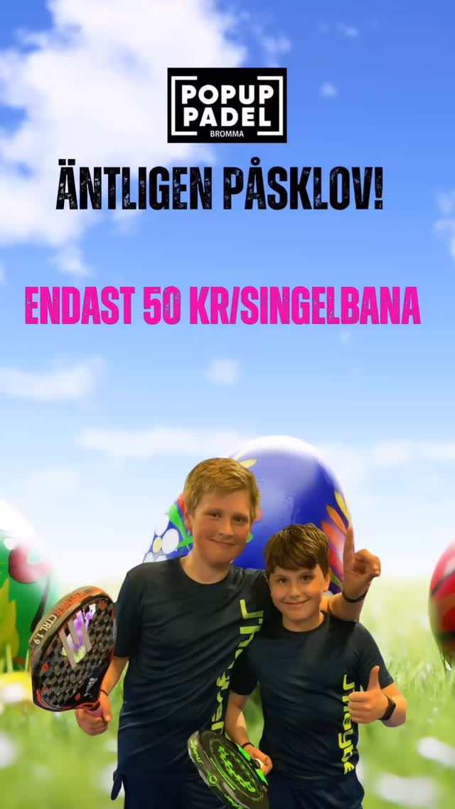 Kom och prova padel på påsklovet 🐣🎾
…
Vi vill ge alla barn och unga möjlighet att prova på padel oavsett förutsättningar! Därför har vi avsatt en singelbana för 50kr/bana hela lovet! Banan är paxad för barn och ungdomar som är nyfikna på padel och som vill prova att spela med en vän eller förälder. Låna rack och bollar och gratis! Boka alltid tid innan https://bit.ly/pasklov26
#pasklov #pasklovsaktivitet #padel