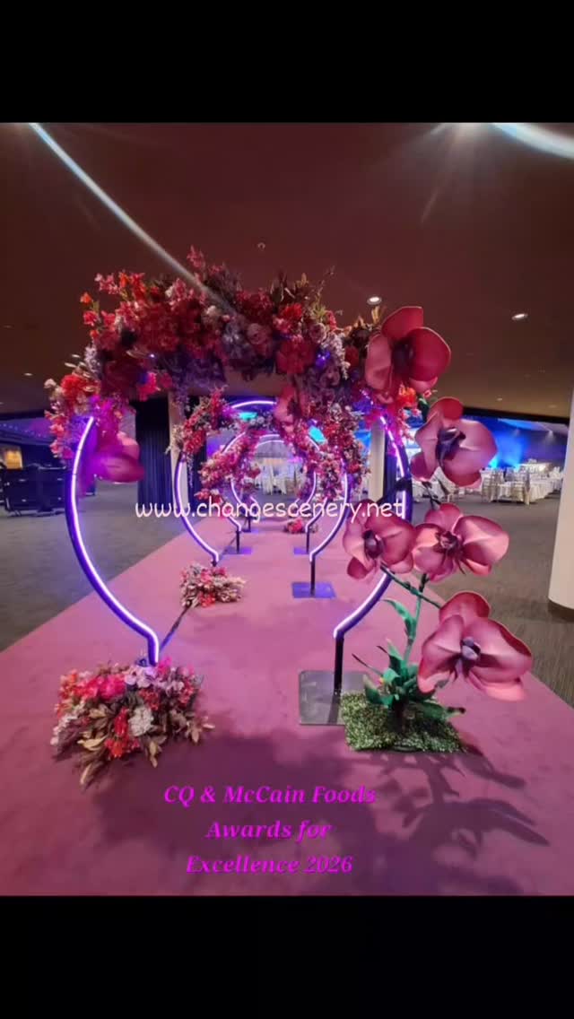 www.changescenery.net
Brisbane QLD 4151
@change_scenery GIANT flowers @the.project.crew
@avideas_eventhire LED arches
@bcec_brisbane
CQ & mc Cains Foods Awards of Excellence
#cooktownorchids #giantorchids #awardsnight #giantflowersbrisbane #selfstandingflowers