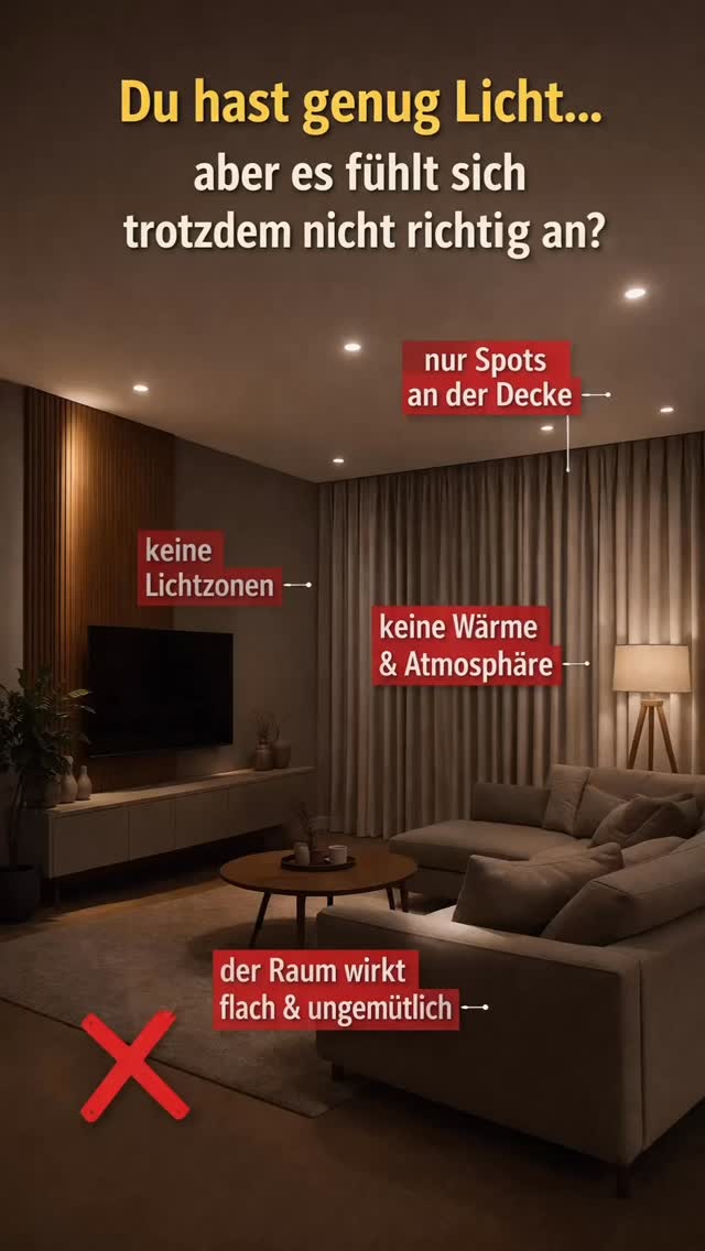 Du bist gerade in der Planung für dein Haus.
Und irgendwann kommt der Punkt:
„Wo machen wir eigentlich die Spots hin?“
Also setzt man sie.
Gleichmäßig.
Schön verteilt.
Sieht erstmal logisch aus.
Aber genau hier passiert der Fehler.
Denn Licht wird oft einfach eingeplant –
ohne zu überlegen,
wie du später wirklich in deinem Zuhause lebst.
Wo du sitzt.
Wo du zur Ruhe kommst.
Wo Atmosphäre entstehen soll.
Und genau deshalb fühlen sich viele Räume am Ende
hell an…
aber nicht gemütlich.
Nicht stimmig.
Nicht wie Zuhause.
Gutes Licht entsteht nicht zufällig.
Es entsteht dann, wenn es auf dich abgestimmt ist.
Wenn dein Alltag mitgedacht wird.
Und nicht nur die Decke.
Wenn du gerade planst
und merkst, dass du beim Thema Licht unsicher bist:
Schreib mir „LICHT“
und wir schauen gemeinsam auf deinen Grundriss.
Bevor Entscheidungen getroffen werden,
die du später jeden Tag spürst.
👉 Link in Bio
#hausbau2026
#lichtplanung
#neubau
#grundrissplanung
#bauherren