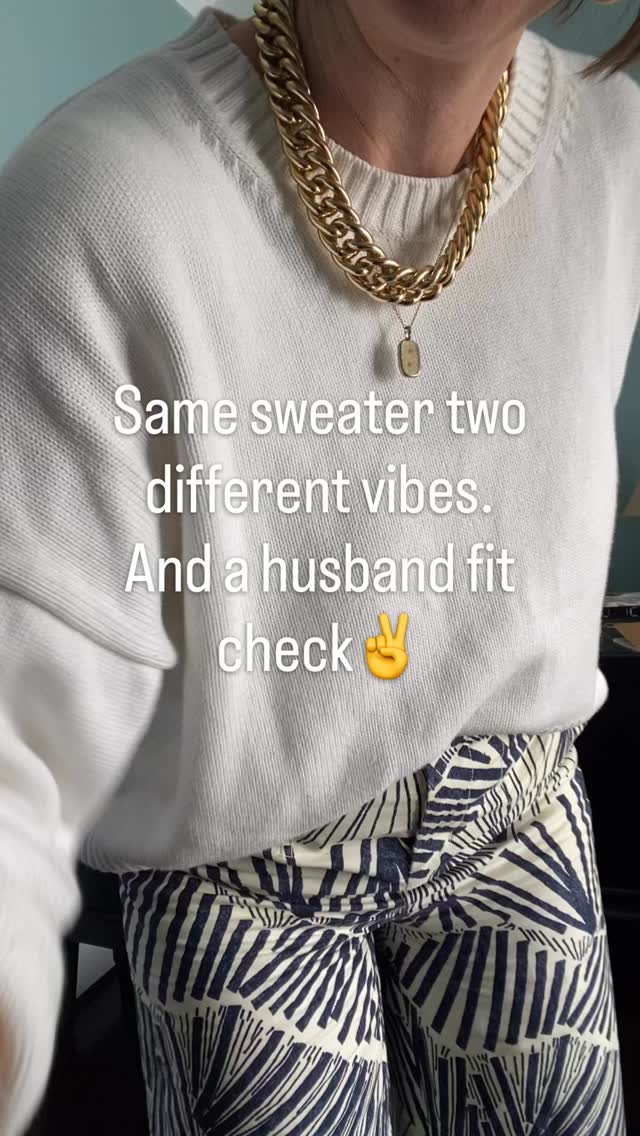 Same sweater different vibes and the husband fit check. ✌️