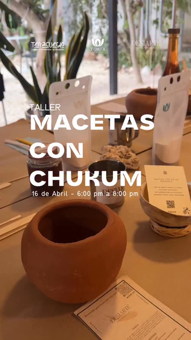 Macetas con acabado en chukum
Una técnica ancestral que conecta con la tierra, la materia y el origen.
Te invitamos a crear con tus manos una pieza única, explorando este material natural característico de la región, mientras comprendes su historia, aplicación y esencia en el diseño.
Un espacio para pausar, aprender y transformar lo simple en algo significativo.
📍 16 de abril
⏰ 6:00 a 8:00 pm
Cupo limitado
Reserva con el 50%