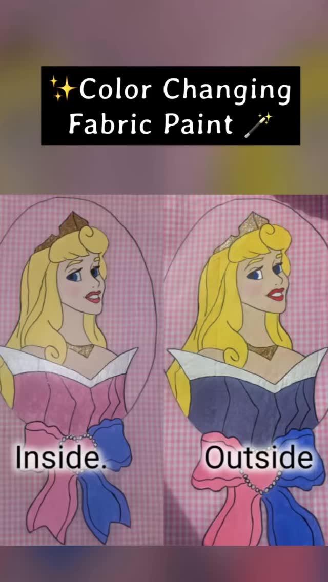 ✨Our Godmother @dollhousedresses created another AMAZING Color Changing outfit for their Disney trip. We absolutely adore her creativity and talent. Thanks for using our Pink to Blue Sun UV Activated Fabric Paint 🩷💙 #colorchanging #photochromic #disneyoutfit #colorchangingdeals