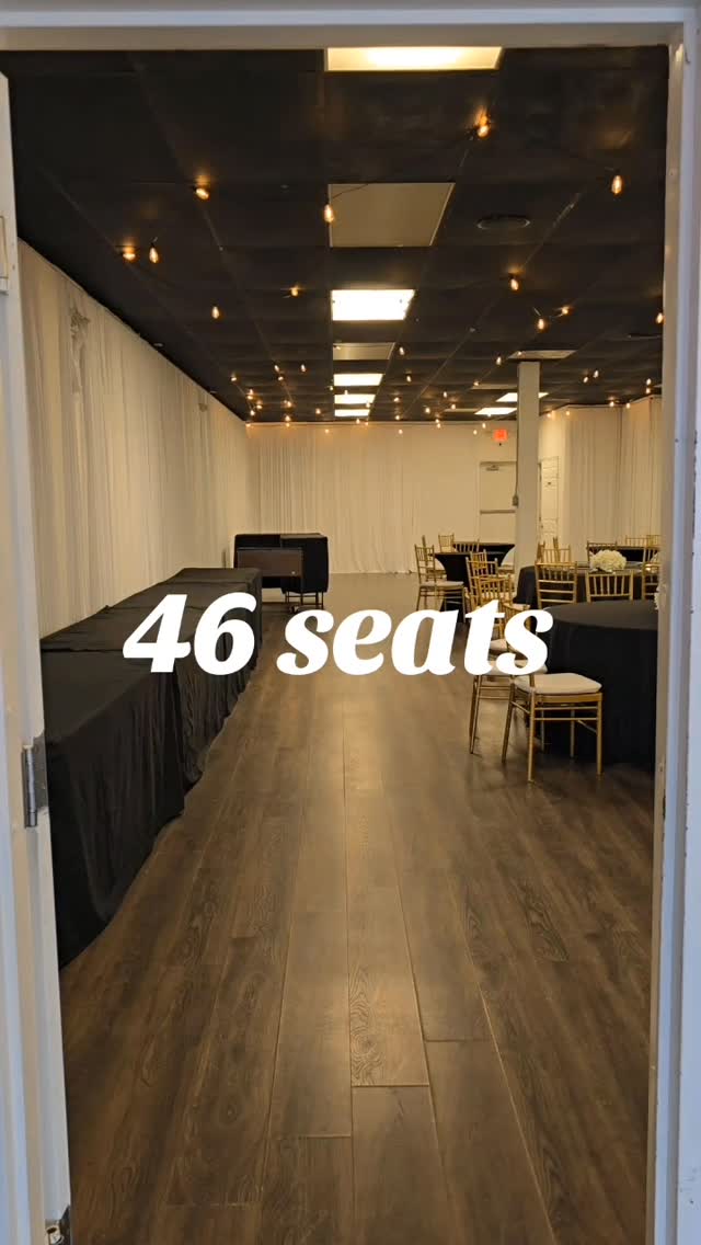 46 Seats in this layout.
Book online at www.ujimasocials.com 945.343.3124
#venuerental #venuespace #oakcliffeventspace #eventvenue