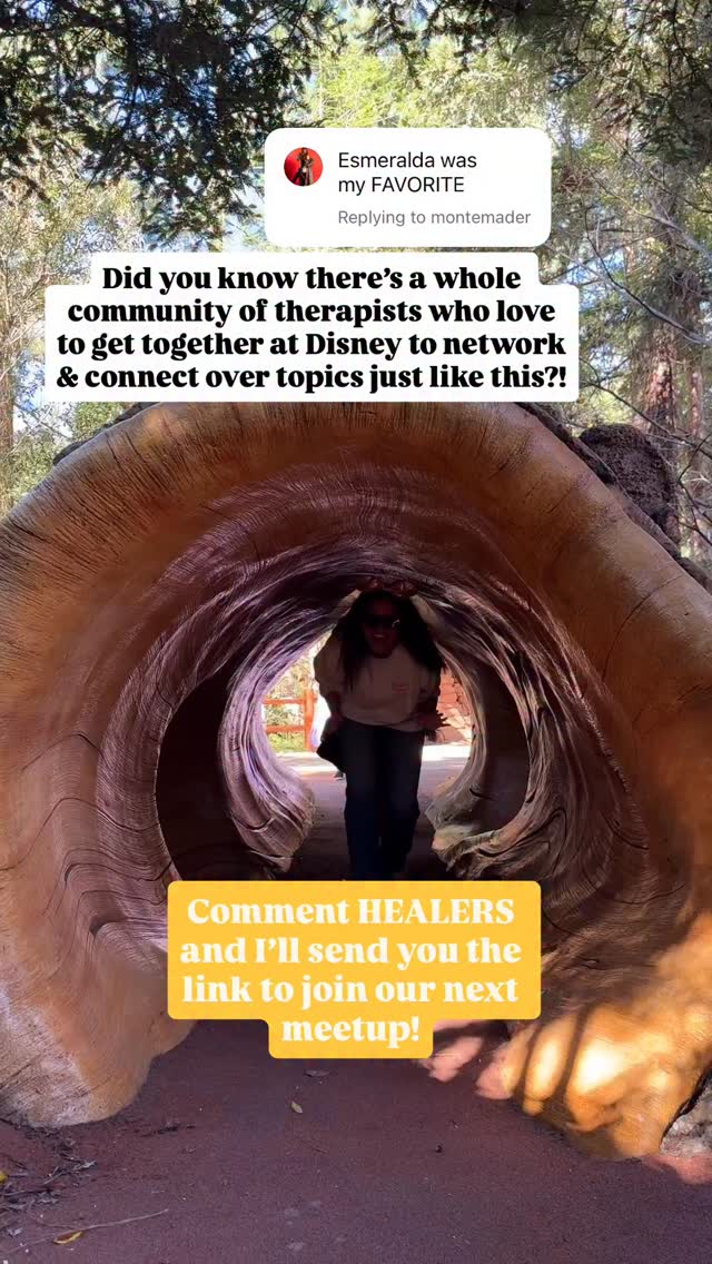 Mental Health Clinicians who want to hang out with us at our happy place- comment Healers for the invite!
Send this to the therapist in your life who loves Disney!
We have to heal ourselves first. We have to take breaks. We have to connect with joy! This work ain’t for the faint of heart, and we need this now more than ever 💕💕
PS. The comment in the reel is from a reel I did that has over 3 million views. How crazy is that?! That shows me what a powerful community of like minded hearts we have here, and I am so grateful! 🖤