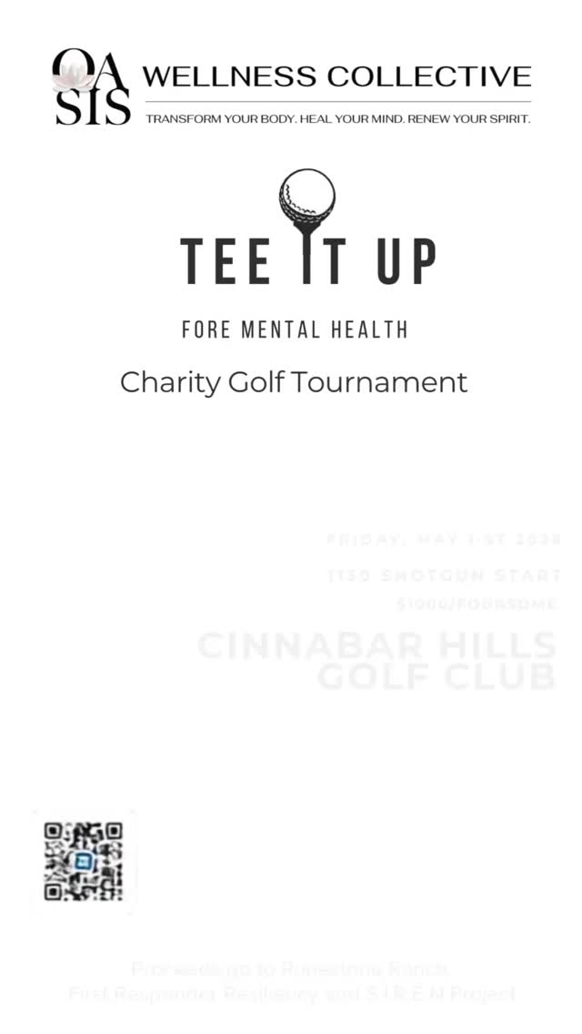 We’re excited to be part of something bigger than just a game.
OASIS is proud to be partnering with Tee It Up for Mental Health in support of first responders and their families.
📅 Friday, May 1, 2026
📍 Cinnabar Hills Golf Club
Come by and say hi, we’ll be giving out free swag, sharing fitness tips, and guiding you through simple stretches and mobility work to keep you moving and feeling your best.
Can’t make it? You can still support the mission by donating through @teeitupforementalhealth @runestoneranch
Let’s show up for those who show up for us 🤍
#mentalhealthawareness #charityevent #golftournament #healthandwellnessjourney #firstresponders