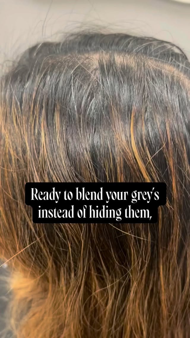 It’s all about grey blending; a softer, more seamless grow‑out that lets you stretch the time between visits without sacrificing that dimensional, effortless look.
By weaving in highlights and lowlights, your grey’s are beautifully integrated into a custom color pattern that feels natural, and completely aligned with the maintenance level that works with your schedule.
If you’ve been curious about blending, refreshing, or softening your grey pattern, I’d love to create a look that feels authentically you.
#greyblending