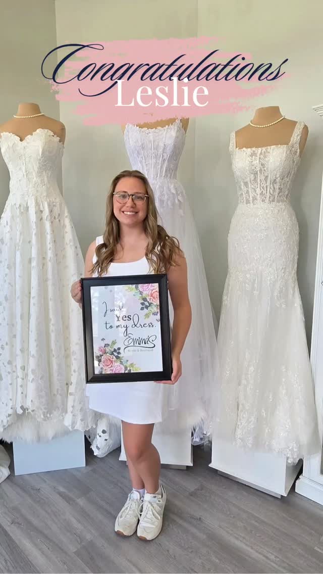 Yay! Congratulations to our gorgeous and sweet bride, Leslie. She and her amazing bridal team said “yes to the dress” today, and we are so thrilled for them! Thank you for coming in and letting us be part of your magical journey. 💐🎉✨🥂🍾