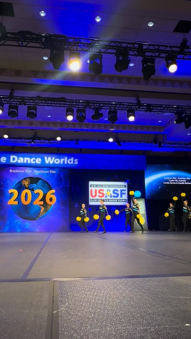 SEMIS! The first EVER time finally dancing on the worlds stage for most of our babies and what a moment it was! Ahhhh we are so proud of our girls and so proud to be advancing to finals! ππ©΅ #worlds2026 #bradshawfamily